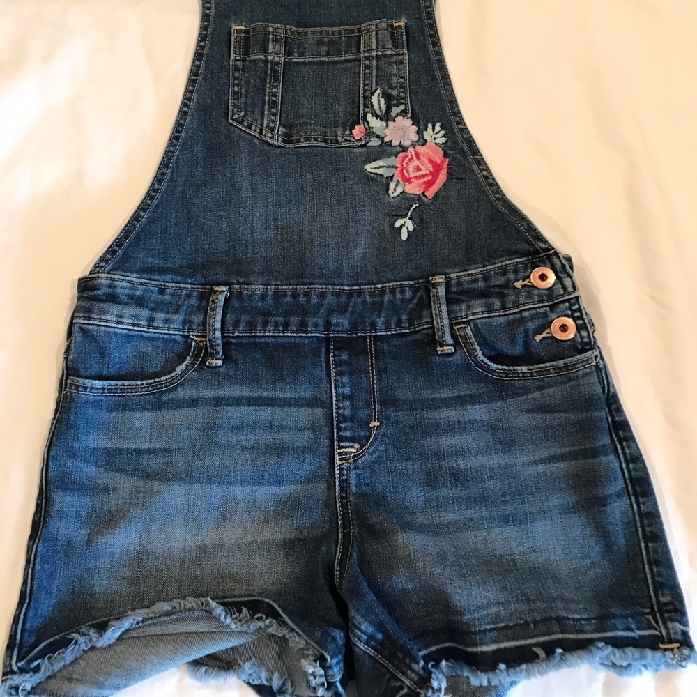 Abercombie Kids Jean Overall Shorts Size 13/14